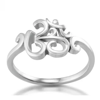 925 Sterling Srebro ženske, moške, visoke kakovosti fine srebrni om ohn indija simbol joga nakit prstan