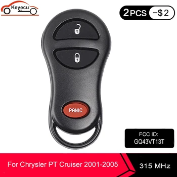 KEYECU 3 Gumbi za Vstop brez ključa za Daljinsko Avto Ključ Fob 315Mhz za Chrysler PT Cruiser 2001 2002 2003 2004 2005 FCC ID: GQ43VT13T