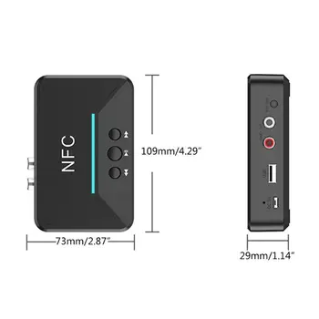5.0 Bluetooth Sprejemnik Smart NFC A2DP RCA AUX 3.5 MM Jack Brezžični Adapter Suppotr USB Predvajanje Za AVTO Dom Zvočnik izhod za Slušalke