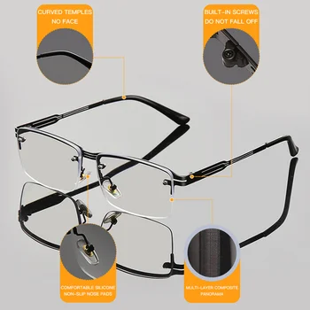 LongKeeper Progresivna Multifokalna Obravnavi Očala Moški Ženske Letnik Kvadratnih Anti Modra Svetloba Očala Bližini Daleč Pogled Dioptrije