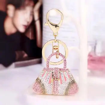 Nova moda kristalno vrečko obliko keychain Zlitine avto ključ obroč Lepo vrečko obesek pribor čar nakit obeske