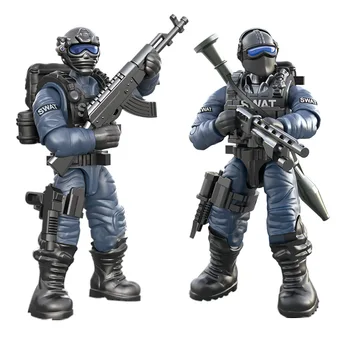 Nov klic vojaške dolžnosti mini SWAT soliders številke Vojske orožja, pištole določa model gradnike Modela Lutke opeke kit