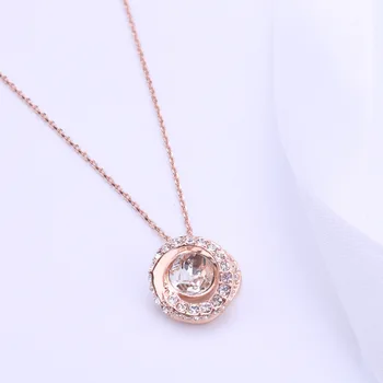 QSJIE Visoke kakovosti SWA novo vrsto spirala v obliki srca ženski clavicle Ogrlico, Obesek, Očarljivo modni nakit