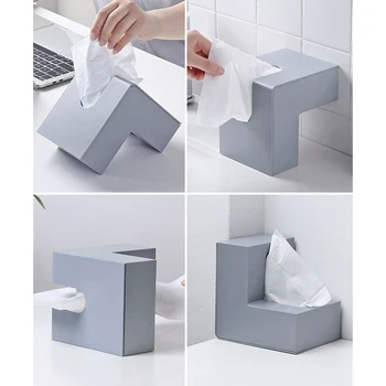 Plastični tkiva polje Ustvarjalne home office kotu Dvojno stranicami pladenj za papir namizje papirnato brisačo škatla za shranjevanje napkin imetnik MJ0704