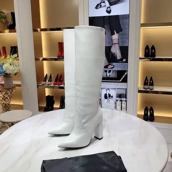 2020 Ženske Design Čevlji Pravega Usnja, Modni Visoke Pete Boot Luksuzni Čevlji