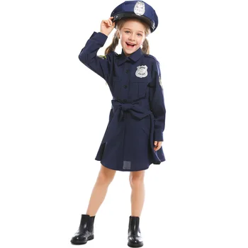 Dekleta policist cosplay kostum za noč čarovnic dekle Karneval pustna Lep Policijsko Uniformo Dekleta Slim Policija Krilo