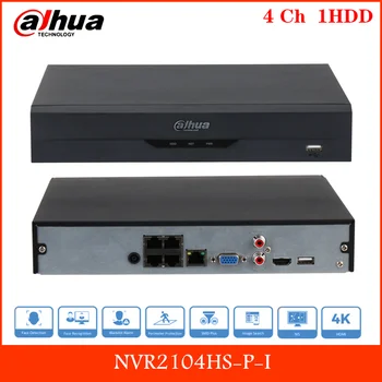 Dahua 4 Ch 4PoE WizSense Omrežja, Video Snemalnik Podporo Oboda Zaščito Obraza Detectionand SMD 4K Smart H. 265 NVR2104HS-P-I