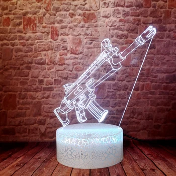 Battle Royale BRAZGOTINA Pištolo Model Orožje Ostrostrelec Puška Tiho Pištolo 3D Iluzije LED Nočna Lučka Pisane Utripanjem Namizno Svetilko Slika Igrače