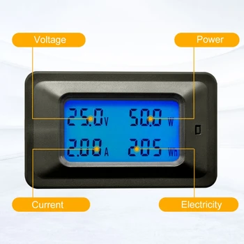 20A/50A/100A Digitalni DC 8-100V Voltmeter Ampermeter LCD 4 v 1 DC Napetost, Trenutna Moč, Energijo Merilnik Detektor Amperimetro Vzporedni