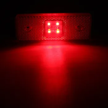 2Pcs 12V 4 LED Rumena Rdeča Bela Avto Strani Maker Lučka opozorilna Lučka Kazalnika Tovornjak Tovornjak Oris