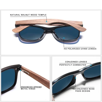 GXP Ročno Oreh Lesena Očala Polarizirana Ogledalo sončna Očala Moški Ženske Letnik Design Oculos de sol masculino UV400