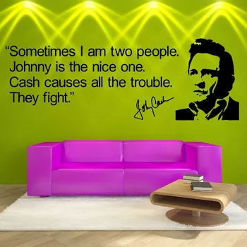 Johnny Cash PONUDBO VINIL WALL ART SOBO, NALEPKE NALEPKE STENO DIY Stenske Nalepke za dnevno sobo, spalnica Zidana adesivo de parede D512
