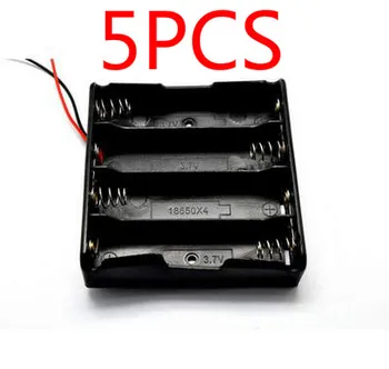 Novo 5Pcs Črni Plastični 4x18650 Baterijo 3,7 V vpenjalno Držalo Škatla za Shranjevanje Primeru Z Žico Vodi Brezplačna Dostava