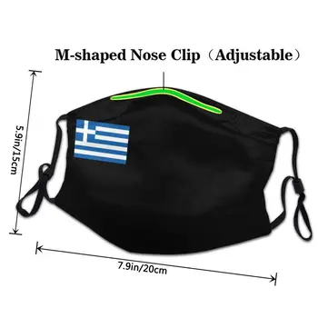 Grčija Zastavo Večkratno Uporabo Unisex Odraslih Masko Moda Klasična Oblika Anti Meglica, Prah Zaščitni Pokrov Respirator Usta Žarilna