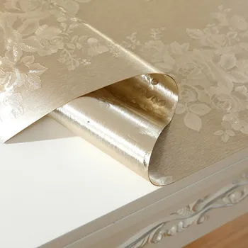 Šampanjec serije nepremočljiva in toplotna izolacija PVC prt 1,0 mm za jedilno mizo kave tabela Doma Dekoracijo