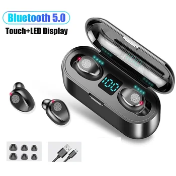 Brezžični V5.0 Bluetooth Slušalke HD Stereo Slušalke Športne Voise Prekličete Nepremočljiva Čepkov Slušalke Z Mikrofonom in Polnjenje Box