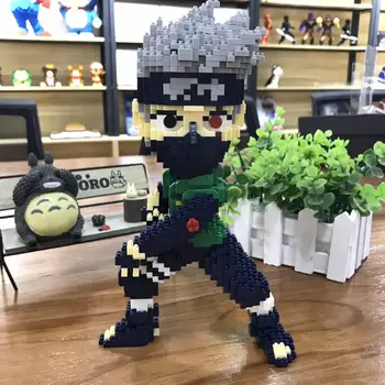 Balody Anime Naruto Kakashi Sasuke Jiraiya Gaara Ninja 3D Model DIY Mini Diamond Bloki, Opeke Stavbe Igrača za Otroke, št Polje