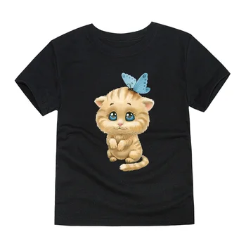 2018 otroci dekle oblačila t-shirt whosale baby choses bombaž kitty dekle vrhovi kitajska poceni top 100 otrok mačka lovey t srajce