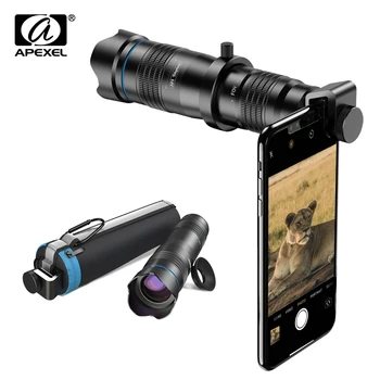APEXEL Optičnih telefon objektiv kamere HD 28X telefoto zoom objektiv oko z mini selfie stojalo za Huawei Xiaomi vsi Pametni telefon