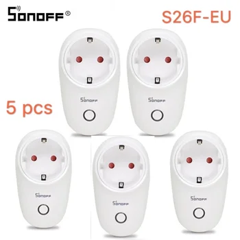 Sonoff S26 WiFi Osnovne Pametno Vtičnico EU-Vrsto-F S26F Brezžični Plug električnih Vtičnic Pametni Dom Stikalo za Delo Z Alexa Google Pomočnik