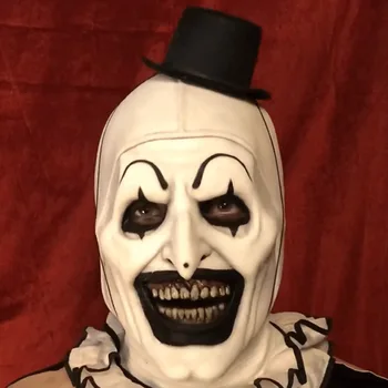 Joker Iz Lateksa Masko Terrifier Umetnosti Klovn, Cosplay Maske Groze, Full Face Čelado Halloween Kostumi Opremo Carnival Party Rekviziti