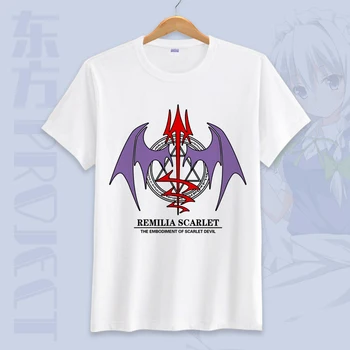 Visoko-Q Unisex Anime Cos TouHou Projekta REMILIA SCARLET FLANDRE SCARLET Bombaž Priložnostne T-Shirt Tee T Majica