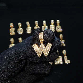 Cirkon začetno 26 pismo ogrlice Par Ime ogrlica za ženske, moške zlato meri debelo zlato verigo ogrlica za ženske, Nakit