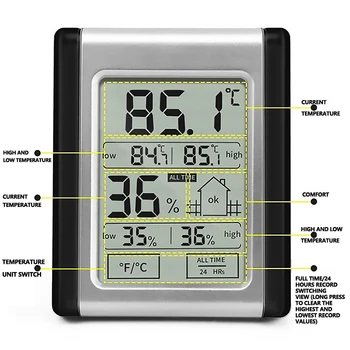 Visoka Natančnost Digitalni Termometer, Higrometer Zaprtih Termómetro Elektronski Temperatura Vlažnost Vlagomerom, Vremenske Postaje