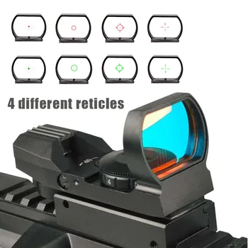 20 mm Železniškega Riflescope Lovska Optika Holografski Rdeče in Zeleno Piko Pogled Reflex 4 Reticle Taktično Področje Collimator Očeh