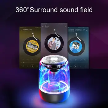 C7 Pregleden kristalno Bluetooth zvočnik Pisane ozračje, ki oddaja svetlobo Bluetooth zvočnik TWS