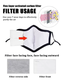 10Pcs/Veliko 5 Plasti PM2.5 oglje Filter Vstavite Zaščitni Filter, ki se Vstavi za usta Masko proti prahu masko