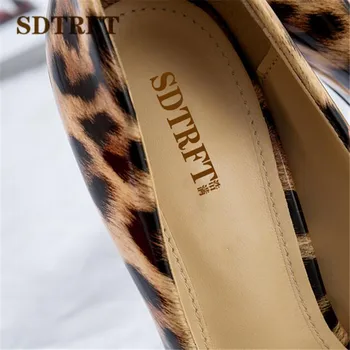 SDTRFT zapatos mujer Pomlad/Jesen Leopard Tiskanja Stilettos 20 22 cm Tanke Pete stranka čevlji ženska crossdresser platforme SM črpalke