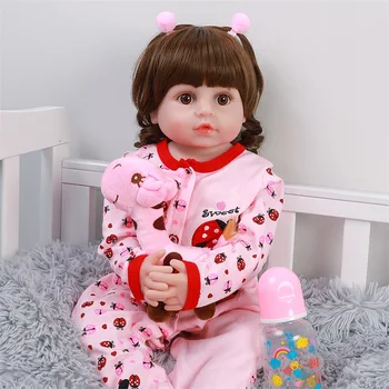22-palčni 56 cm Mehka Vinil Polni Silikona Telo Prerojeni Baby Doll ladybug Obleke Princess Vode, ki so Dokaz Kopel Igrača Za Otroka Božična Darila