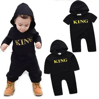 Novorojenega Dojenčka Baby Fantje Dekle Otroci Kralj Romper Jumpsuit Obleke Obleke