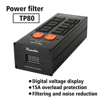 Pawalle tp80 moč filter električne vtičnice proti val preobremenitve zaščitnik napetost zaslon
