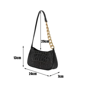 2021 nove Torbice in torbici Pure color verige moda za ženske ramenski messenger bag ženske Visoke kakovosti Kamen vzorec francoske štruce vrečko