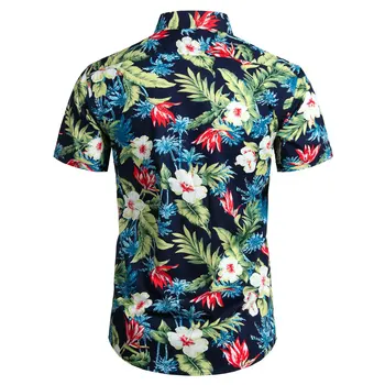 Mens Cvetlični Havajih Srajce 2020 Poletje Hawaiian Beach Majica Priložnostne Svoboden Bombaž Žep Počitnice Stranka Aloha Majica Camisa Masculina