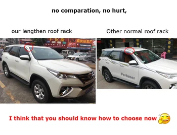 Podaljšali strehi bar streho železniške strešni prtljažnik za Toyota Fortuner 2016 2017 2018 2019 2020,lahko obremenitev 120 KG,HOLITOP 5years SUV izkušnje