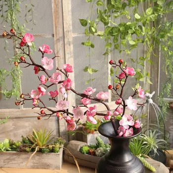 Umetne Svile cvetja Slive Češnje cvetovi Sakura veje Dom tabela dnevna soba Dekor DIY Poroka Dekoracija