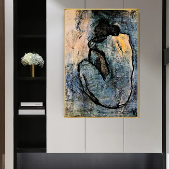 Slavni slika Modra Golih, ki Jih Pablo Picasso Platno Slikarstvo Plakatov in Fotografij Wall Art Cuadros Slike za Dnevna Soba Dekor