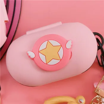 Sailor Moon Silikonski Pokrovček za Samsung Galaxy Brsti / Brsti+ Primeru Brezžične Bluetooth Slušalke Kritje Srčkan roza obesek za ključe Obesek