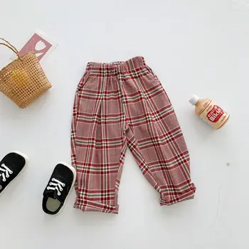 Jeseni Nov Prihod v korejskem slogu bombaž vroče prodajo kariran vse-tekmo priložnostne harlen dolge hlače za kul moda dojencek dekliška