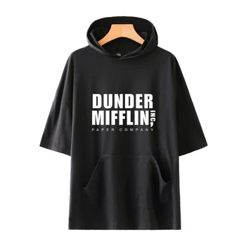 Urad TV Show Dunder Mifflin po Meri Hooded T-majice za Ženske/Moške Poletne Kratek Rokav Tshirts Priložnostne Ulične Oblačila