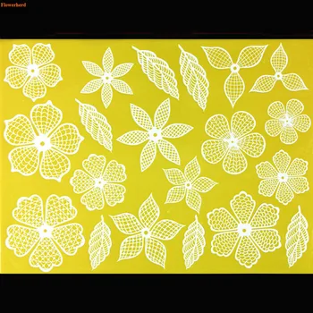 Pet-petaled Cvetje Listje Čipke Mat Fondat Torto Silikonsko Plesni Torta Dekoraterstvo Orodje za Rojstni dan, Poročno Dekoracijo DIY Peko Orodje