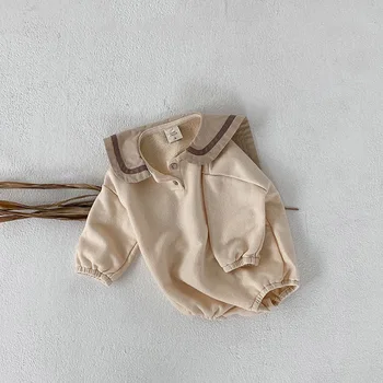 0-24M Jeseni Otroška Oblačila Mornar Ovratnik Baby Dekle Bodysuits Bombaž Dolgimi Rokavi za Malčke Malčke boys Jumpsuits