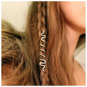 Kača Z Naslovom Twisted Lase Noge Lasje Okras Starinsko Argent Longue Viking Spirale Skrivaj Perles Pour Cheveux Letnik Opremo