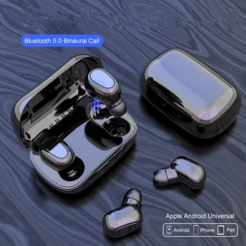 Bluetooth Slušalke Brezžične Čepkov 5.0 TWS Slušalke z Dvojno Čepkov Bas Zvok za Huawei Xiaomi Iphone Mobilne Telefone Samsung