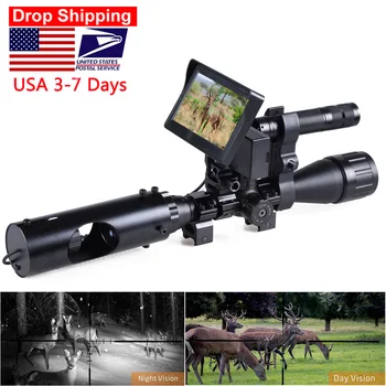 Lov Riflescope Night Vision IR Optike Pogled Področje uporabe Fotoaparata z 850nm Ir LED Zaslon Taktično DIY Night Vision Naprave