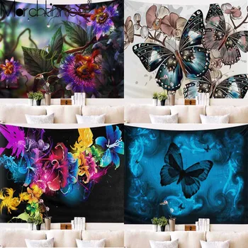 Fantasy Cvetlični metulj Vzorec Tapiserija Boho Steni Visi Tarot Indijski Mandala Tapiserija Doma Spalnica Dekoraterstvo Vrgel Odejo
