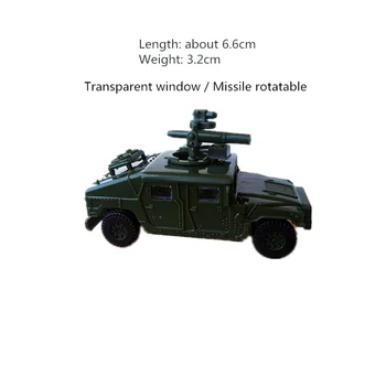 Vroče Prodaje 4Pcs/Set 4D Sestavljeni Vojaškega Vozila Model Raket Hummer Tovornjak Brez Lepila Sklop 1:72 Tovornjak Otrok Igrača Fant Darilo